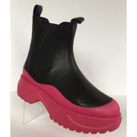 NEW MICHAEL KORS Dupree Chunky Leather Chelsea Boots,  Black Multi (Size 7.5 M) - Picture 6 of 12